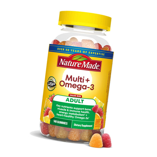 Nature Made Multivitamin + Omega-3, Multivitamin Gummies for Adults, 140 Ct