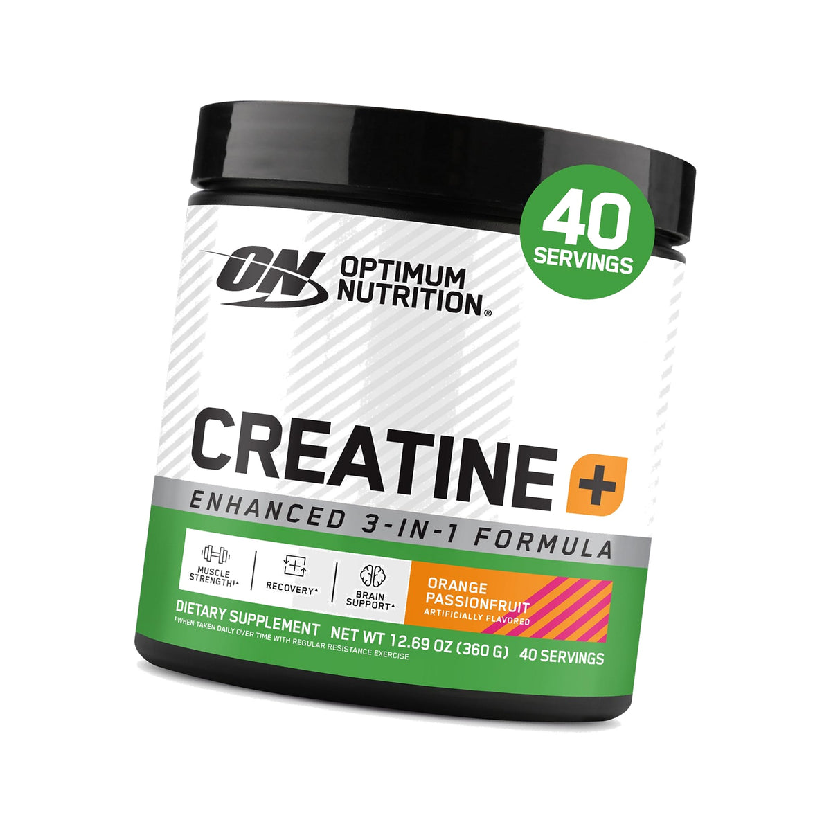 Optimum Nutrition Creatine Plus Powder, Orange Passionfruit, 0.79 LB