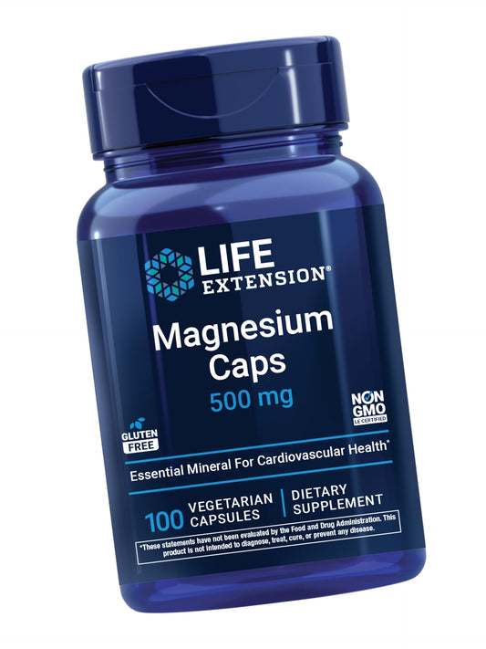 Life Extension Magnesium Caps, 500 mg, 100 Vegetarian Capsules