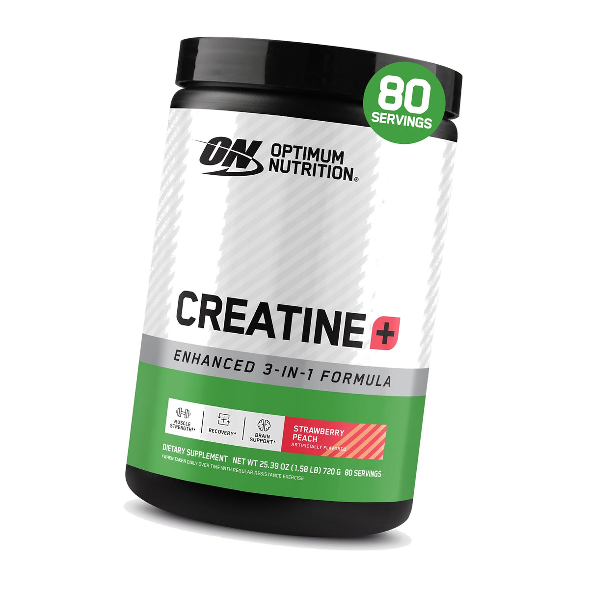 Optimum Nutrition Creatine Plus Powder, Strawberry Peach, 1.59 LB