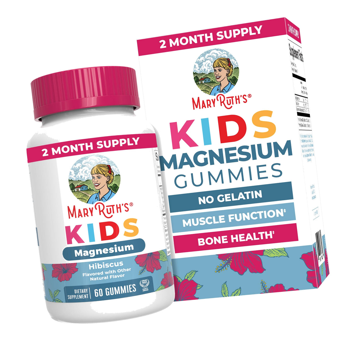 MaryRuth's Kids Magnesium Gummies, 50mg Magnesium Citrate for Kids 4+, 60ct