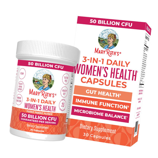 MARYRUTH'S 3-in-1 Daily Health Probiotics + Postbiotics for Women | Hormone Support & Gut Health Supplement for Women | Women’s Probiotic Supports Vaginal Health | 50 Billion CFU | Vegan | 30 ct