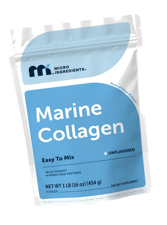 Micro Ingredients Marine Collagen Protein Powder, 1 Pound | Wild Caught Fish Source | Hydrolyzed Peptides | Unflavored, Keto, & Paleo Friendly | Easy to Mix, Non-GMO