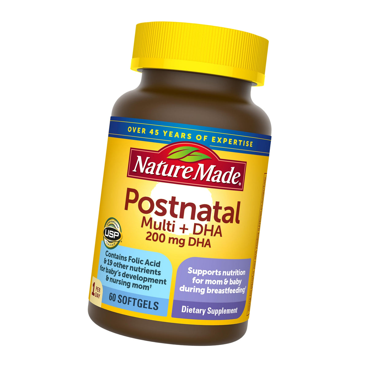 Nature Made Postnatal Multivitamin + DHA 200 mg, 60 Softgels