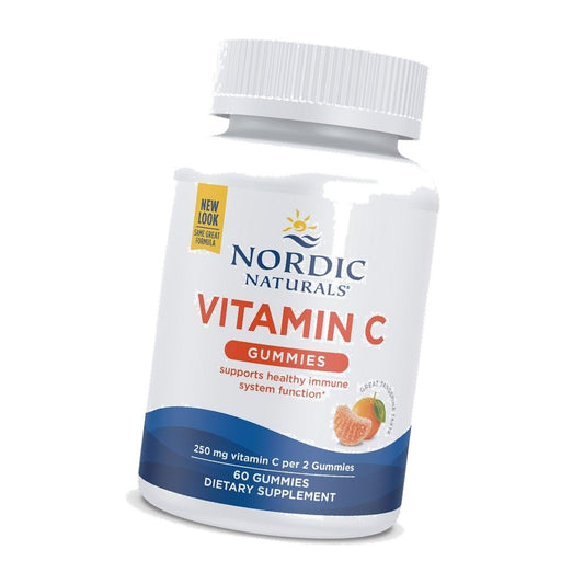 Nordic Naturals Vitamin C Gummies, 250 mg Vegan, Tangerine - 60 Count