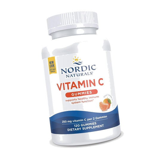 Nordic Naturals Vitamin C Gummies, 250 mg Vegan, Tangerine - 120 Count