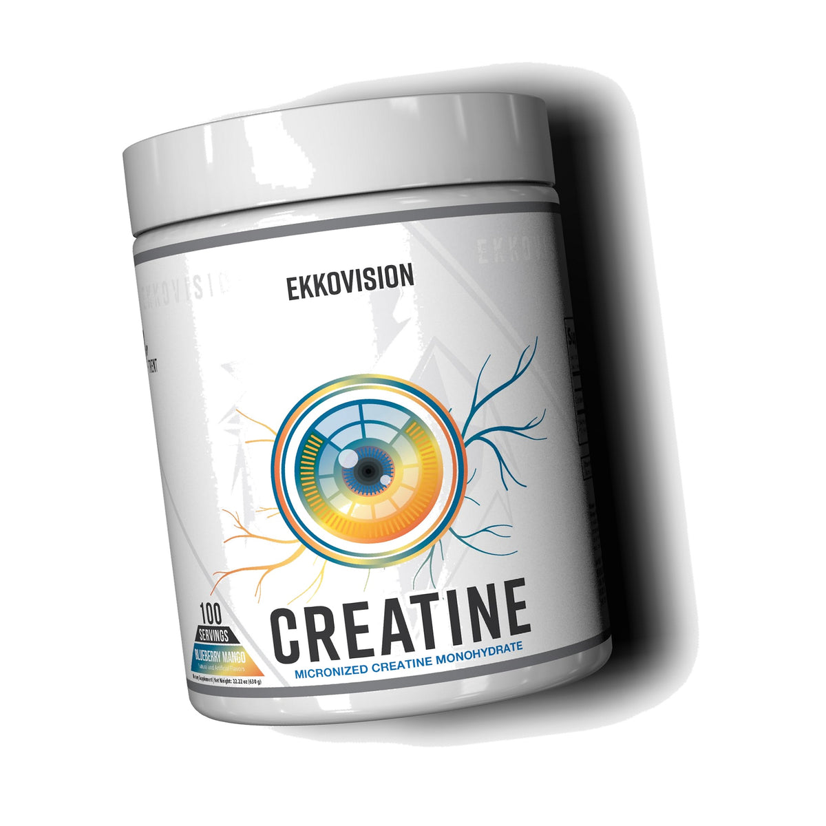 Ekkovision Creatine Monohydrate Powder, Blueberry Mango, 100 Servings