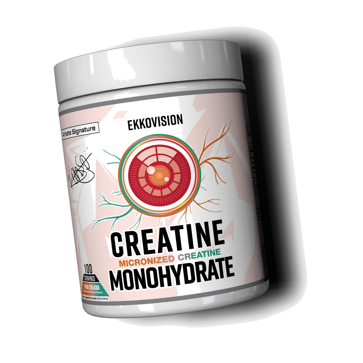 Ekkovision Creatine Monohydrate Powder, Pina Colada, 100 Servings