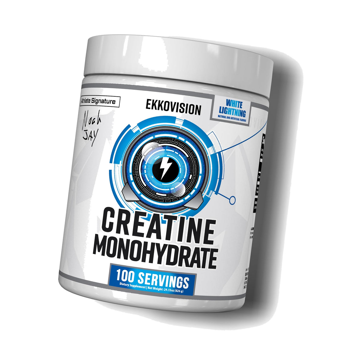 Ekkovision Creatine Monohydrate Powder, White Lightning, 100 Servings