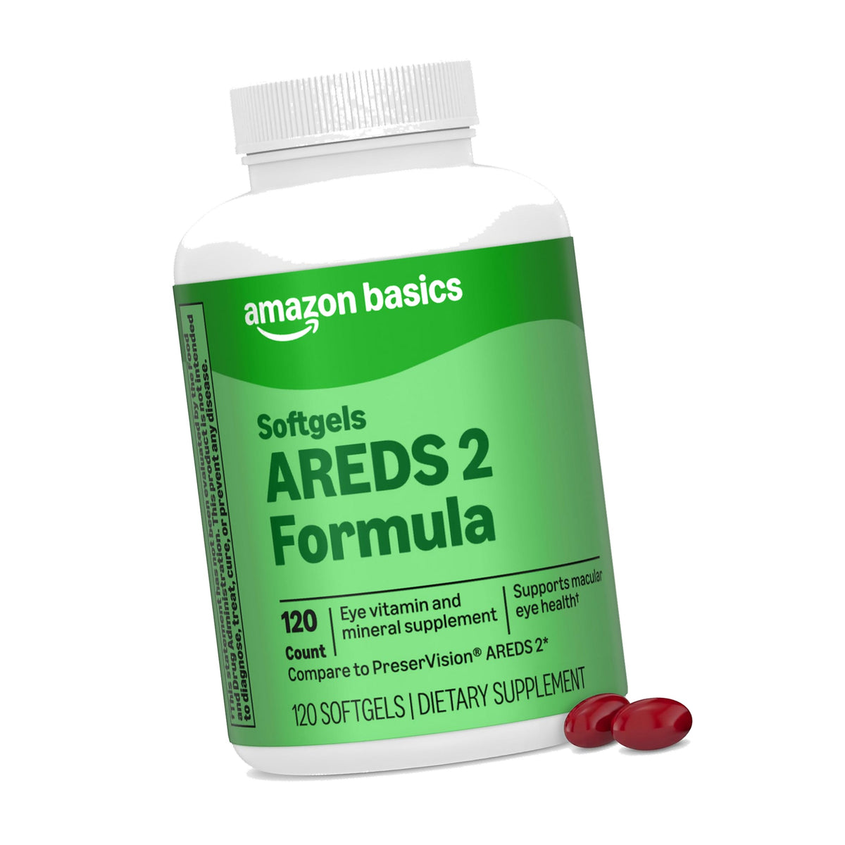 Amazon Basics Eye Vitamin and Mineral Supplement, AREDS 2 Formula with Lutein & Zeaxanthin, 120 Softgels