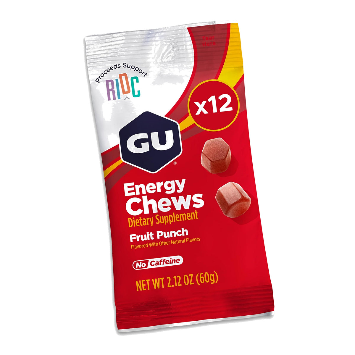 GU Energy Chews, Fruit Punch - 12 Bags (24 Servings Total)