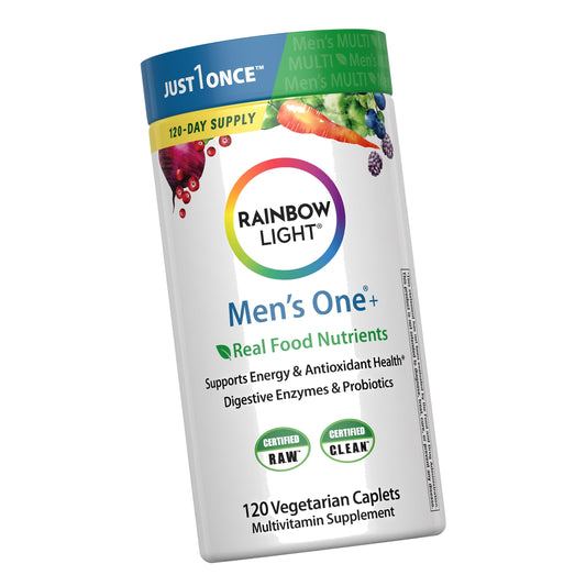 Rainbow Light Mens One Multivitamin, Men's Daily Multivitamin Provides High-Potency Immune Support, with Vitamin C, Vitamin D and Zinc, Vegetarian, 120 Count