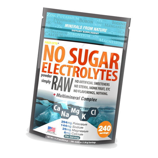 FAST LYTE No Sugar Electrolytes Powder Simply Raw | Mix in Coffee, Soup, Juice, Water, Smoothies, Broth, Anything | No Sweeteners or Flavorings | Keto & Sugar Free | Non-GMO & Vegan