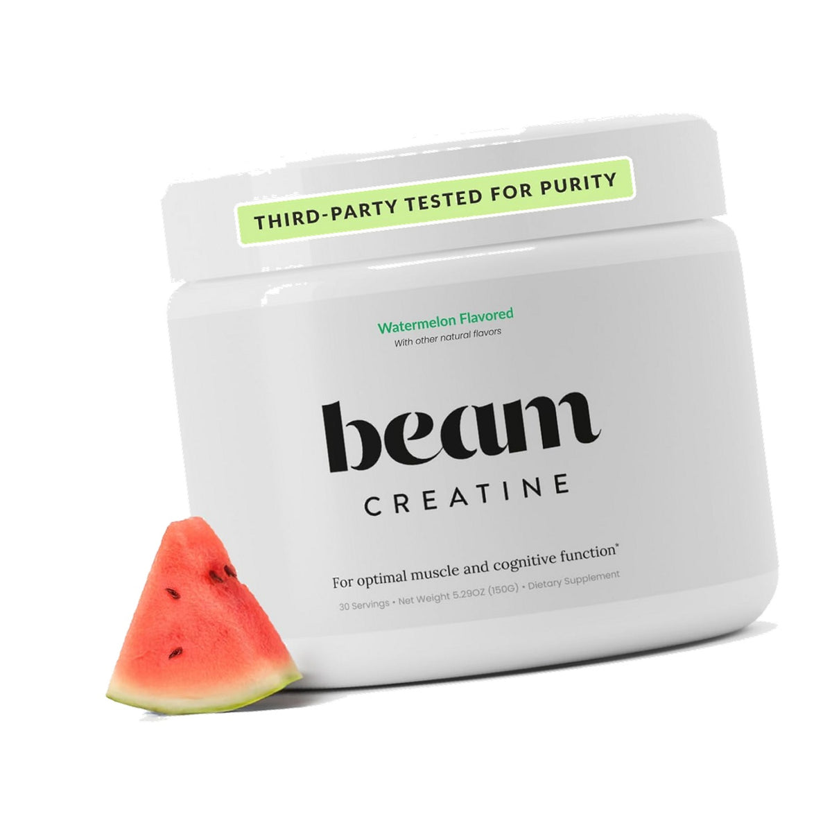 BEAM Creatine Monohydrate Powder – 5g Micronized Creatine Monohydrate, Flavored Creatine for Women & Men, Muscle Strength, Growth & Cognitive Support, Watermelon Flavor, 30 Servings