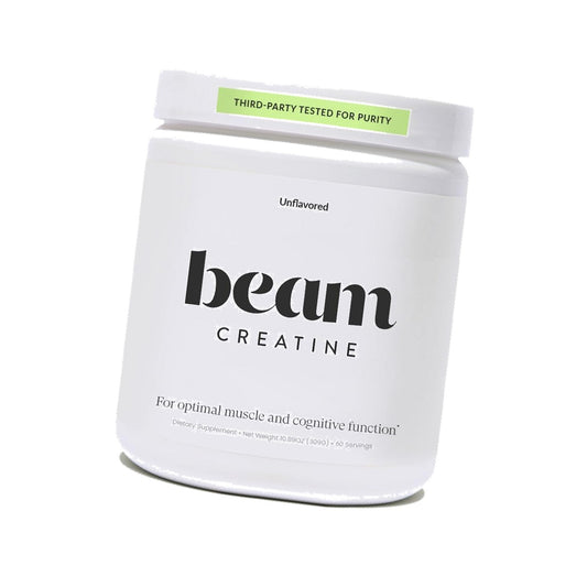 BEAM Creatine Monohydrate Powder – 5g Micronized Creatine Monohydrate, Third Party Tested Creatine for Women & Men, Muscle Strength, Growth, Recovery & Cognitive Support, Unflavored, 60 Servings