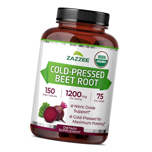 Zazzee Cold-Pressed USDA Organic Beet Root, 150 Quick Release Capsules
