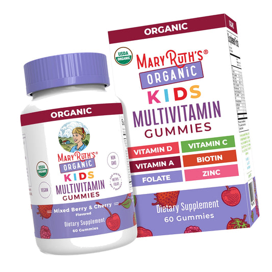 MARYRUTH'S USDA Organic Multivitamin Gummies, Ages 4+, Kids Vitamins, 60ct