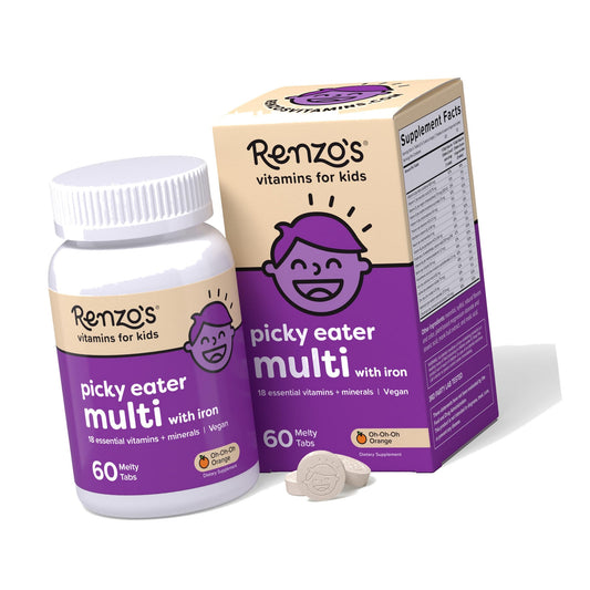 Renzo's Picky Eater Kids Multivitamin with Iron, Dissolvable Tabs, 60-Count