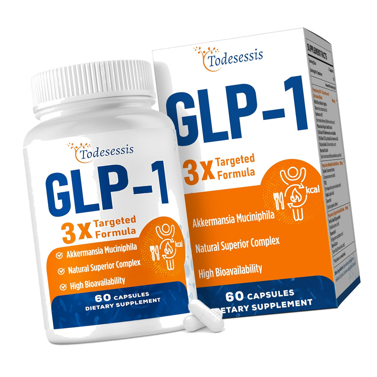 GLP-1 Supplement, GLP-1 with Akkermansia Probiotic, Berberine, 60 Capsules