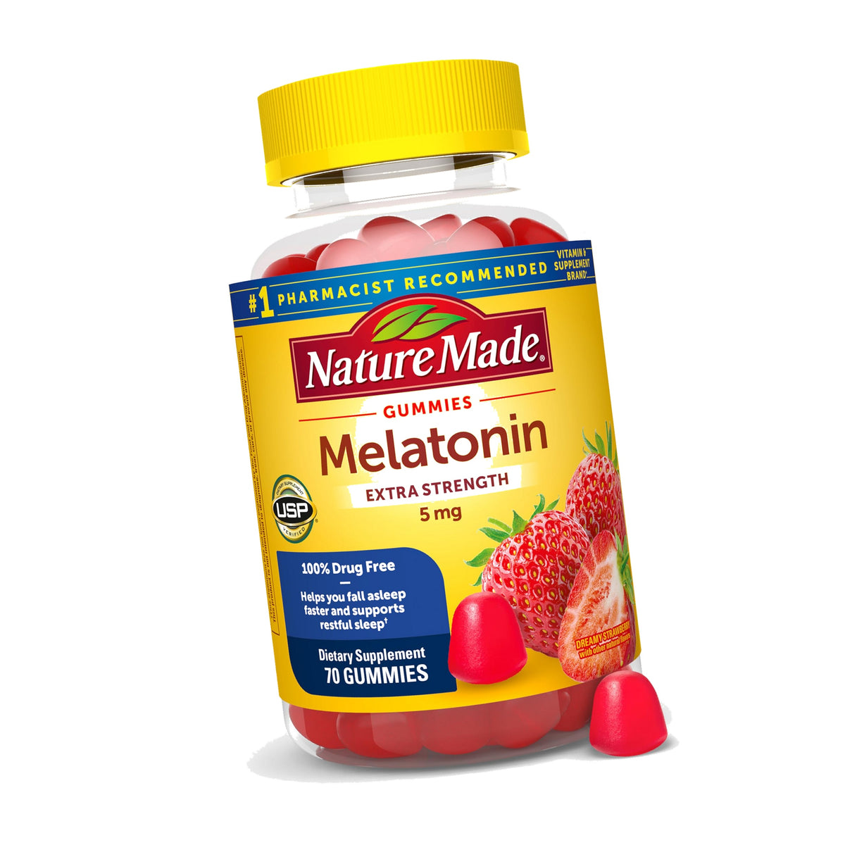 Nature Made Melatonin 5mg Adult Melatonin Gummies, 70 Gummies