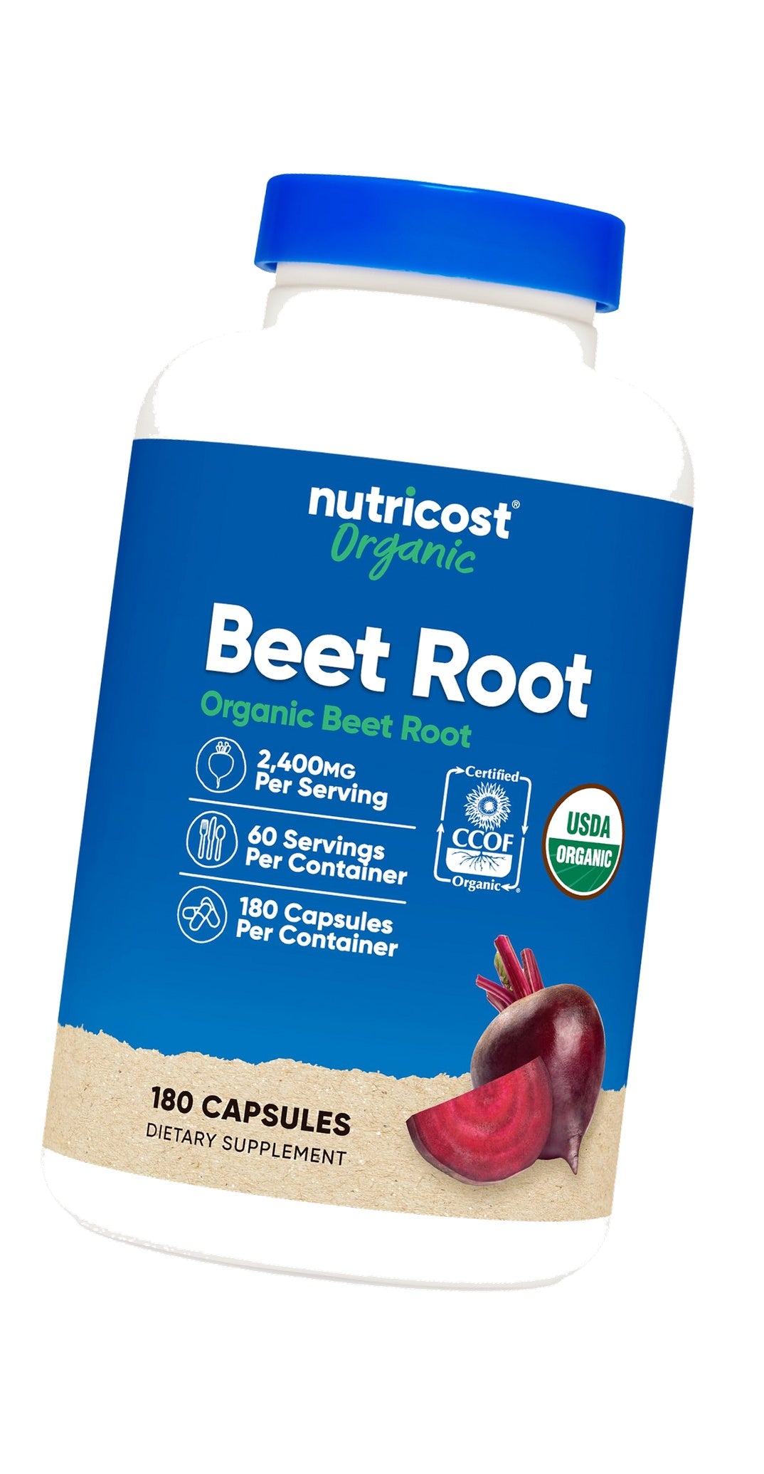 Nutricost Organic Beet Root 2400mg, 180 Capsules