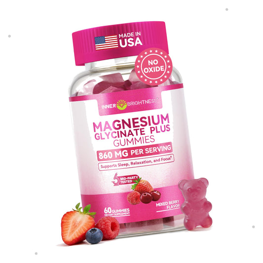 Magnesium Glycinate Gummies, Melatonin-Free & Sugar-Free Magnesium Supplement for Adults & Kids 4+, Supports Restful Sleep, Muscle Recovery & Calm Mood, 60 Count