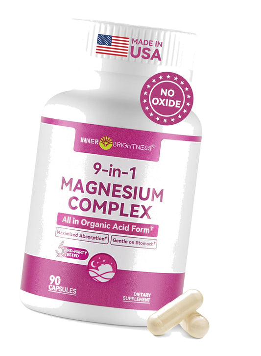 Magnesium Glycinate Complex, 300mg Elemental Magnesium, 9 Organic Forms