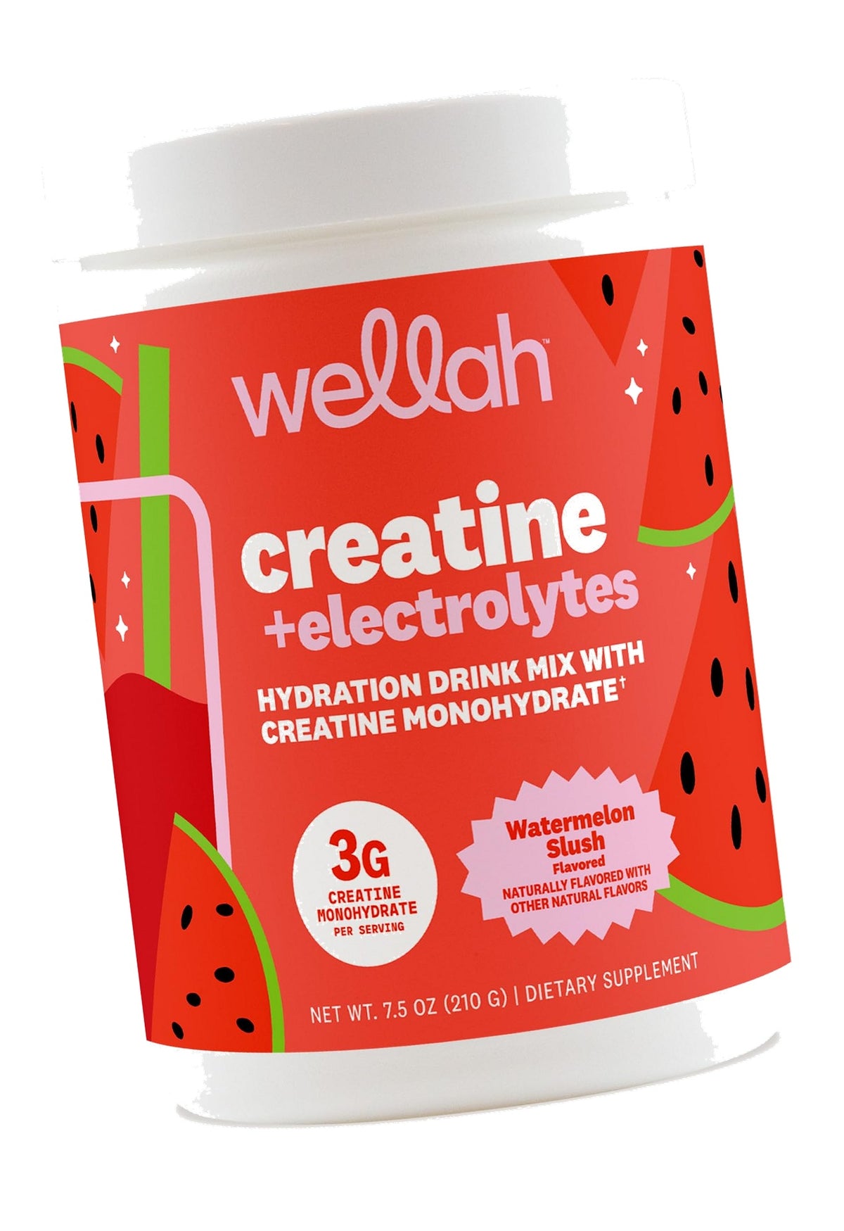 Wellah Creatine + Electrolytes Powder (Watermelon Slush) 30 Servings