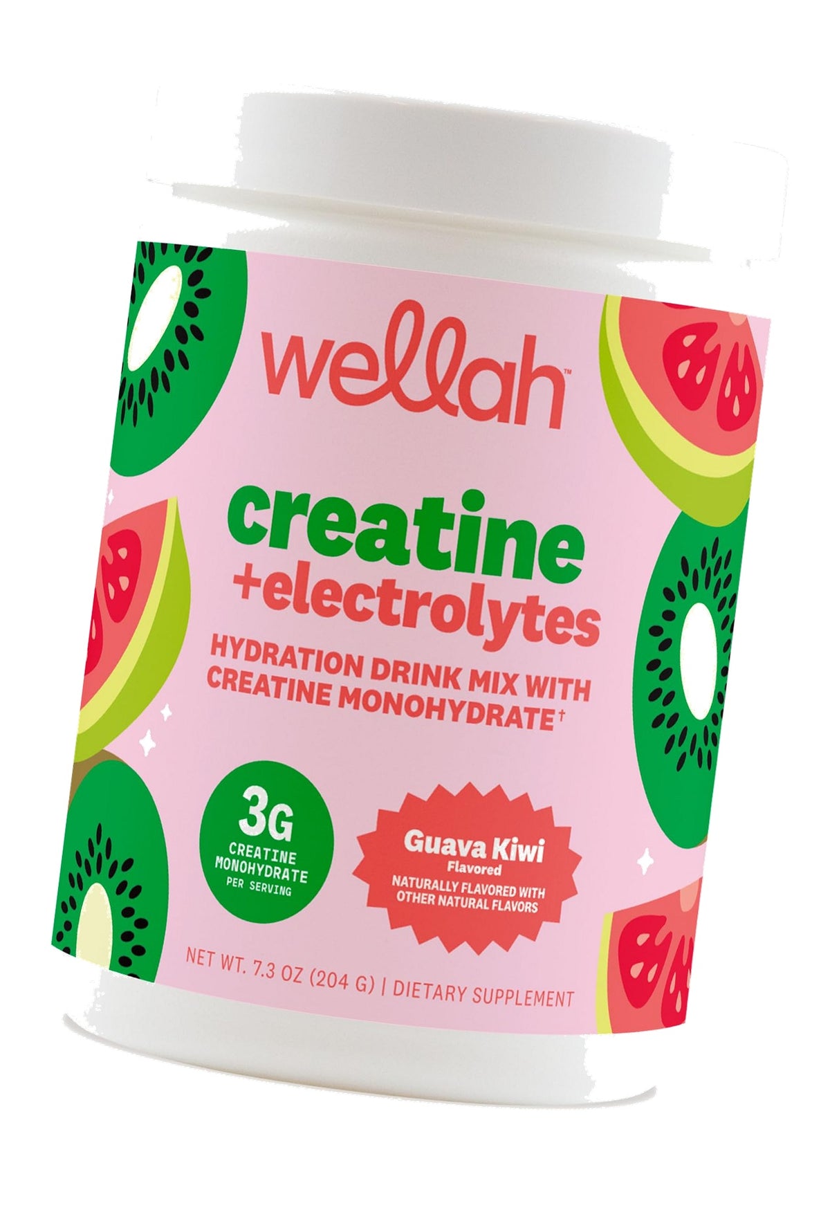 Wellah Creatine + Electrolytes Powder (Guava Kiwi) 30 Servings