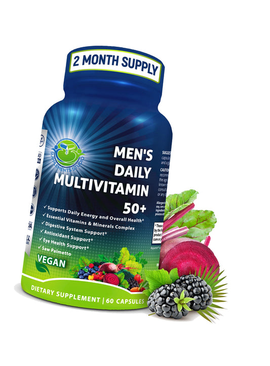Vegan Methylated Multivitamin for Men 50 and Over - Saw Palmetto & Lutein