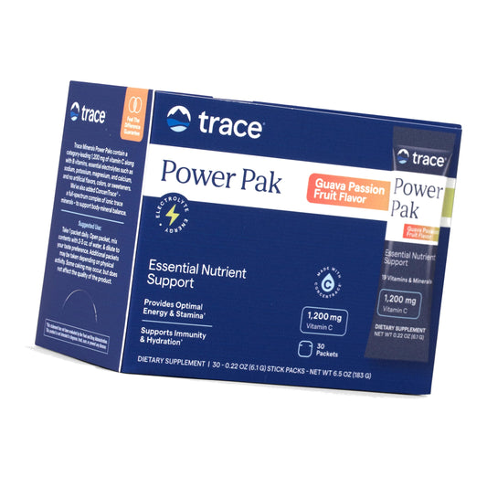 Trace Minerals Power Pak Electrolyte Packets, Guava Passionfruit, 30 Ct