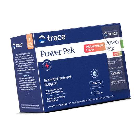 Trace Minerals Power Pak Electrolyte Powder Packets, Watermelon, 30 Ct
