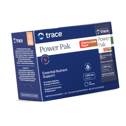 Trace Minerals Power Pak Electrolyte Powder Packets, Cherry Lime, 30 Ct