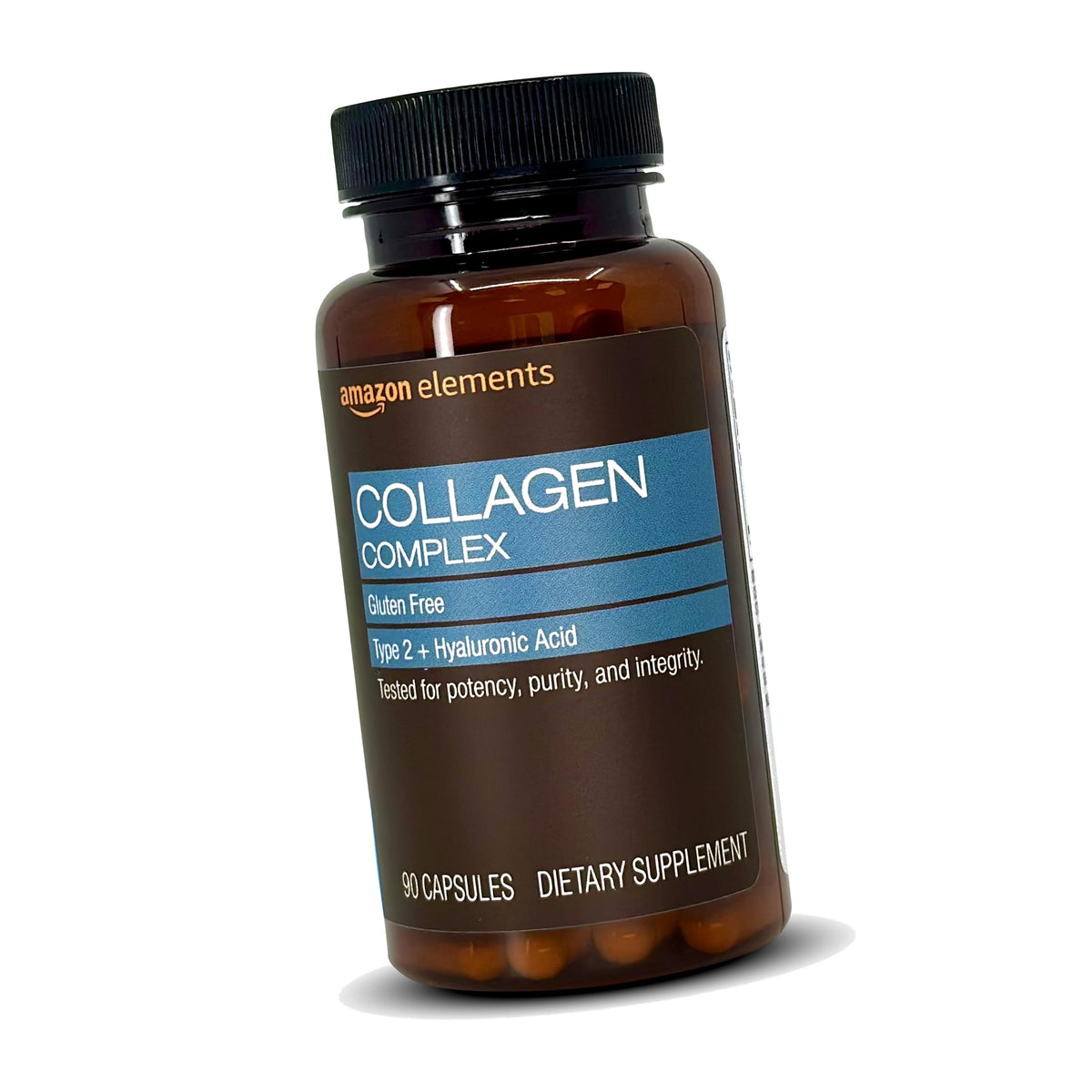Amazon Elements Collagen Complex, Type II with Hyaluronic Acid, 90 Capsules, 3 Month Supply
