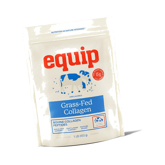 Equip Foods Grass Fed Collagen Powder | Hydrolyzed Bovine Collagen Peptides with Amino Acids | Prime Beef Collagen for Healthy Joints, Skin & Nails | Non-GMO, Paleo Friendly | 30 Servings, Unflavored