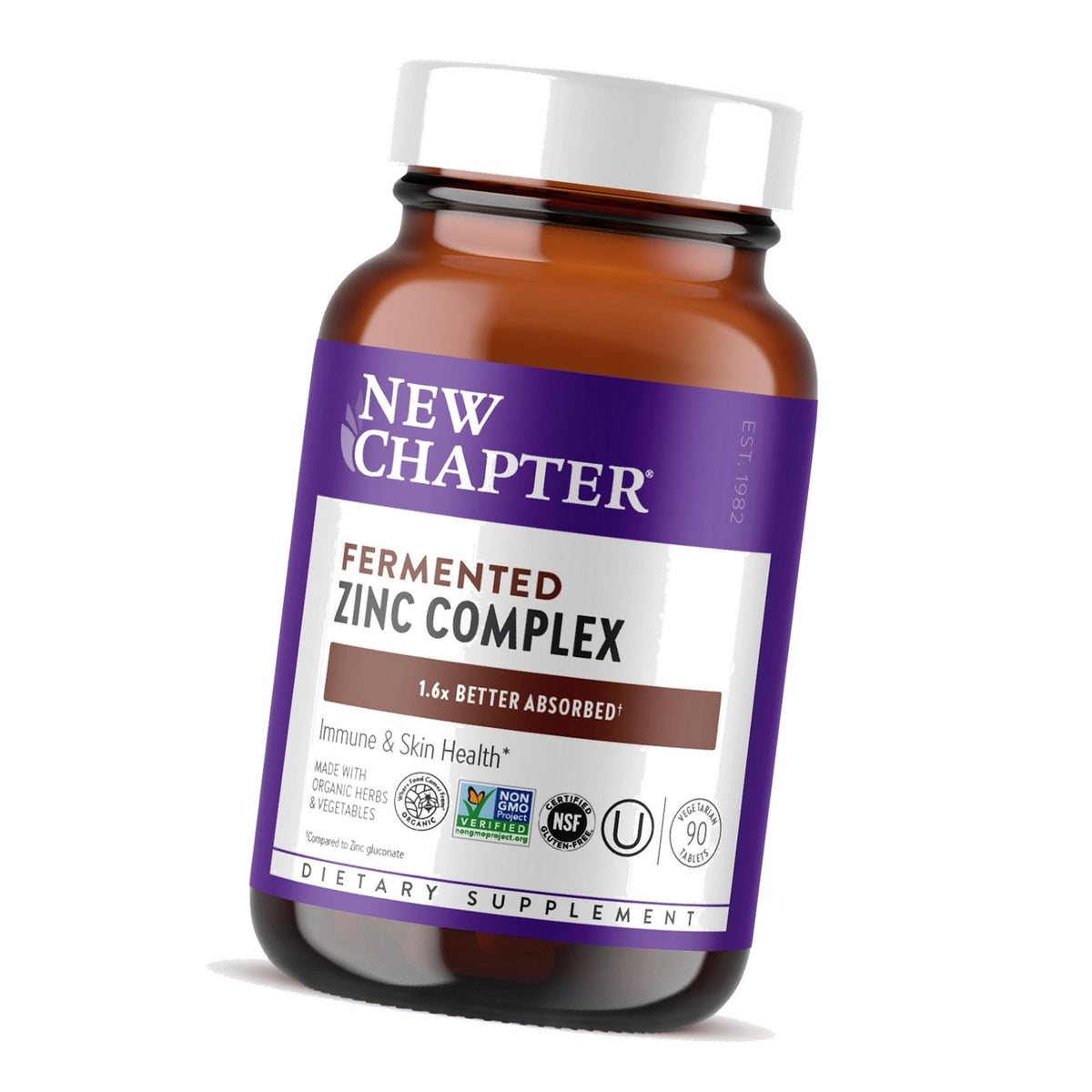 New Chapter Fermented Zinc Complex Supplement, 90 Count