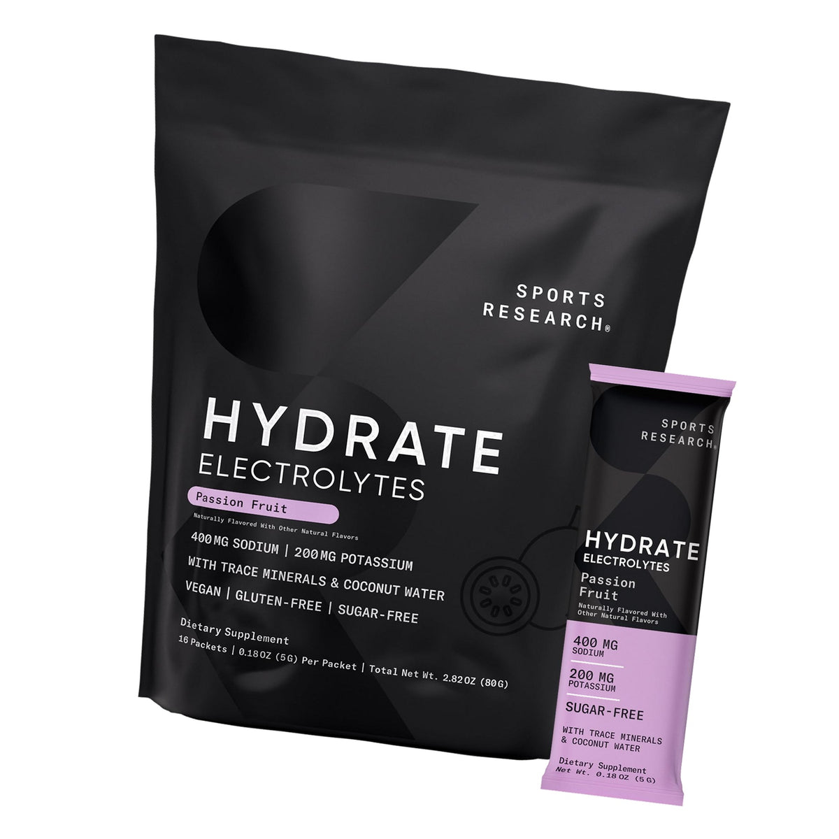 Sports Research® Hydrate Electrolytes Passion Fruit, 16 Packets