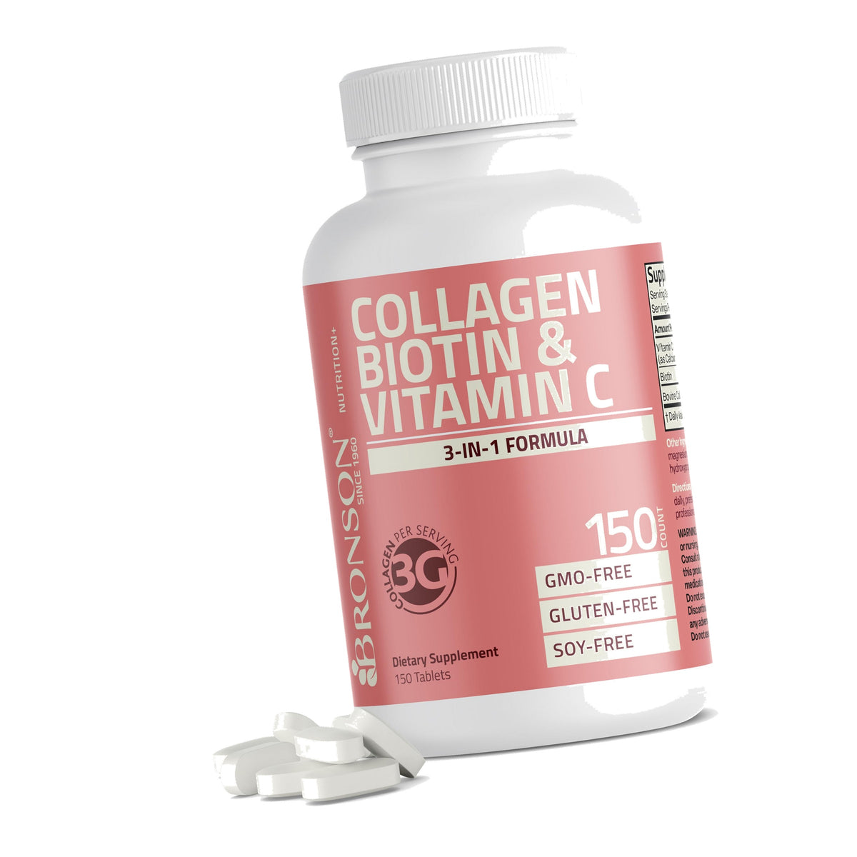 Bronson Collagen Peptides 3000mg with Biotin & Vitamin C, 150 Tablets