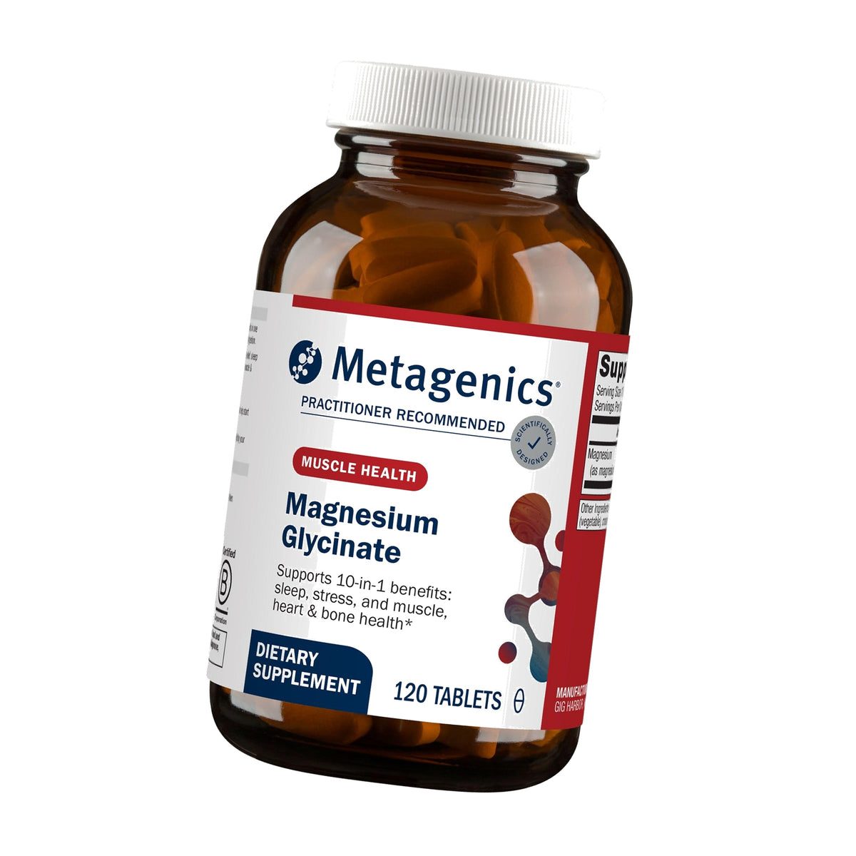 Metagenics Magnesium Glycinate 100 mg, Calm & Sleep Support, 120 Tablets