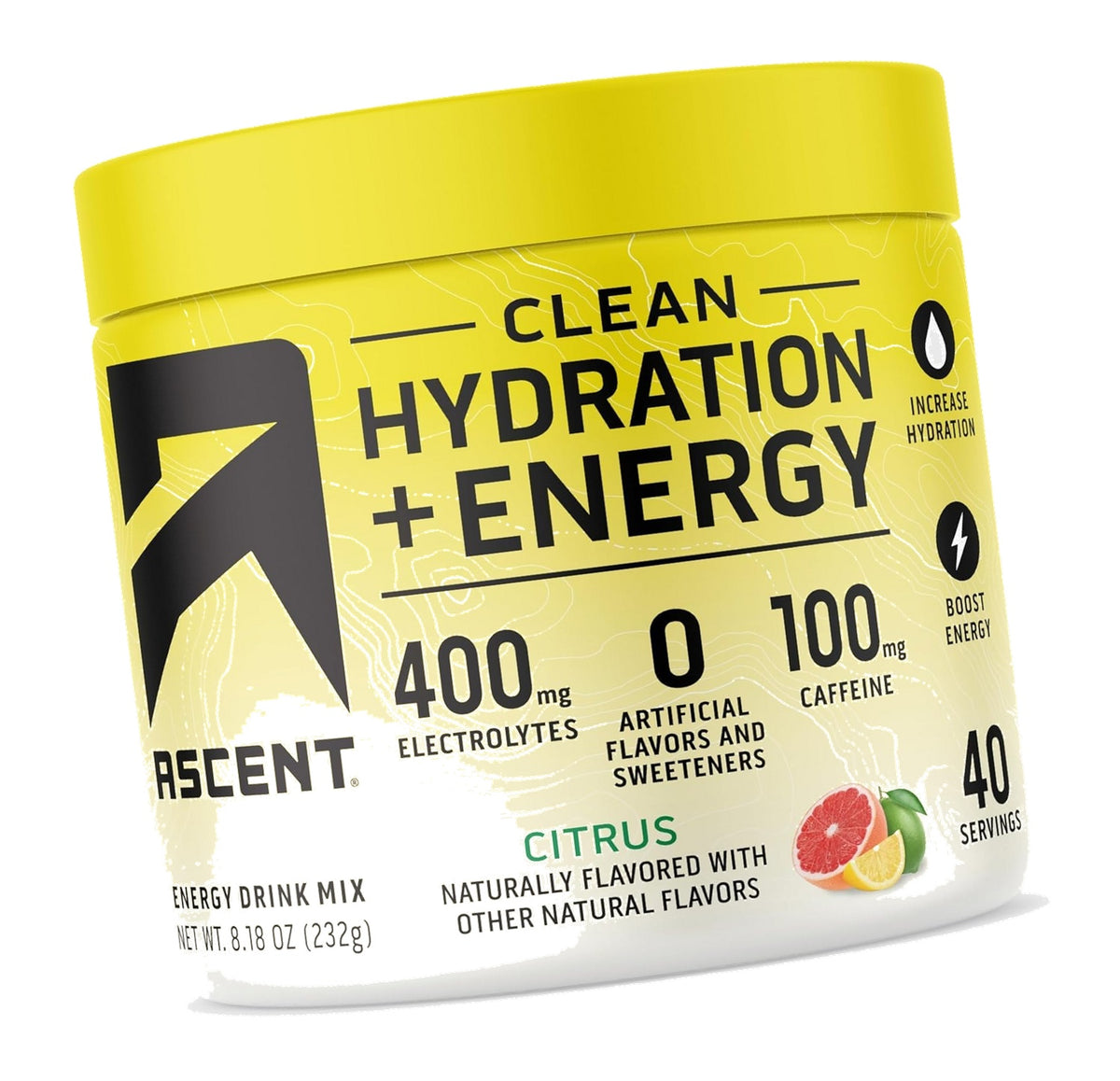 Ascent Hydration + Energy Electrolytes, Citrus, 40 Servings
