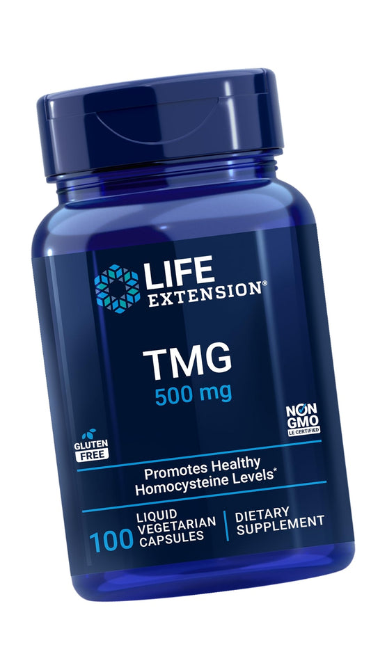 Life Extension TMG 500mg, 100 Liquid Veg Caps - Trimethylglycine (Glycine Betaine) Supplement - Gluten Free, Non-GMO, Vegetarian
