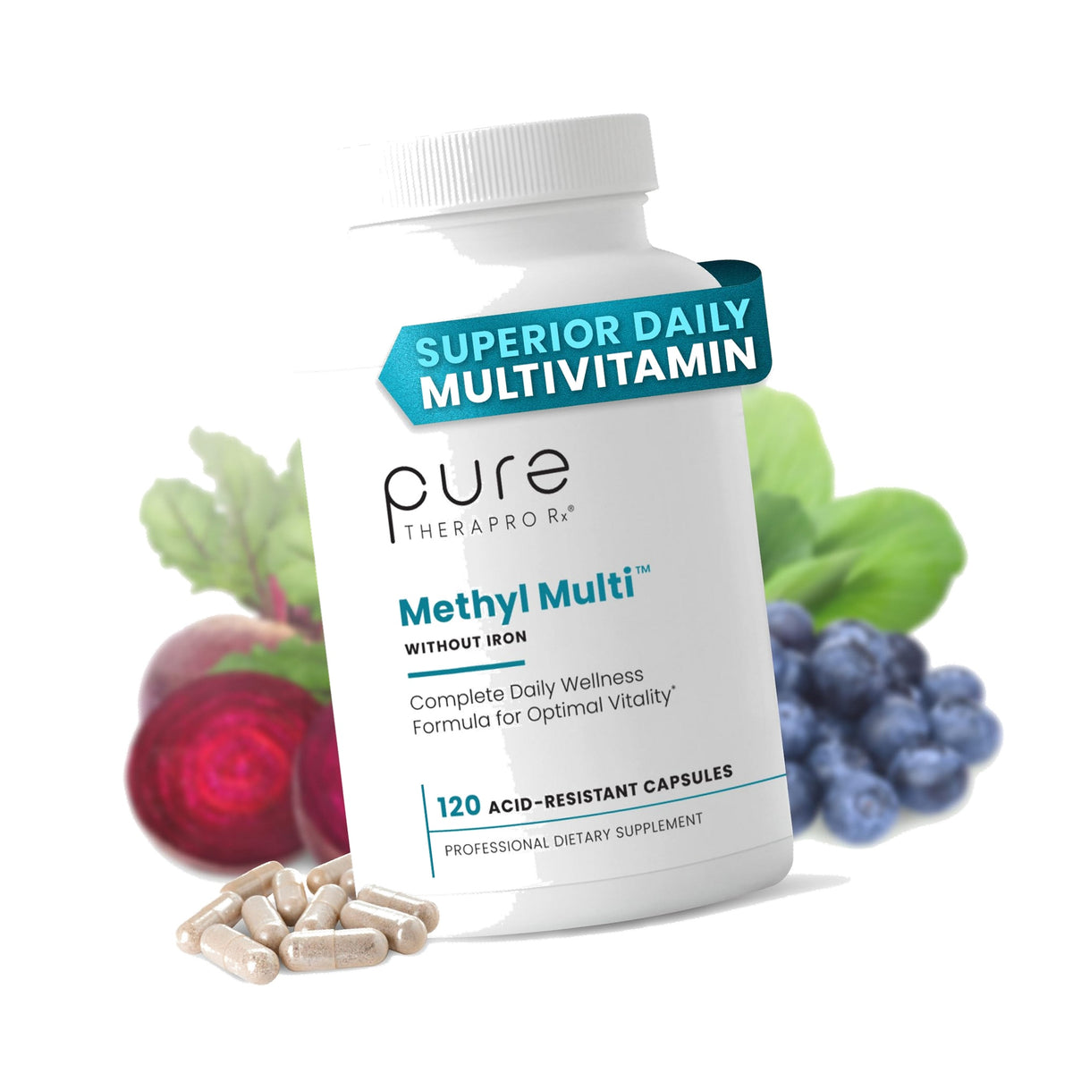 Pure Therapro Rx Methyl Multi Without Iron, Multivitamin, 120 Capsules