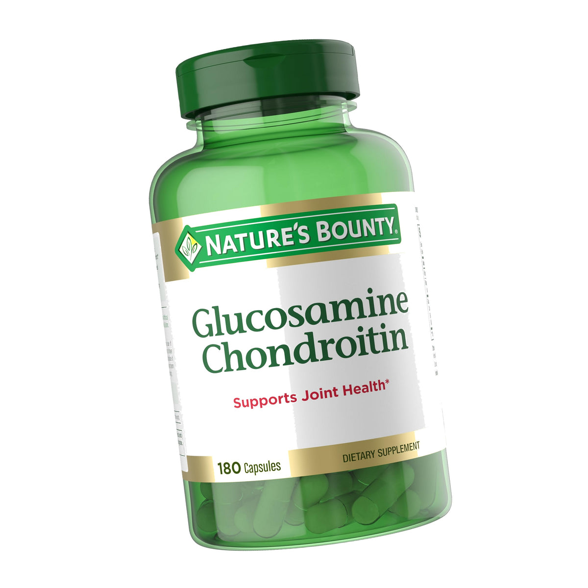 Nature's Bounty Glucosamine Chondroitin Pills & Dietary Supplement, 180 Ct