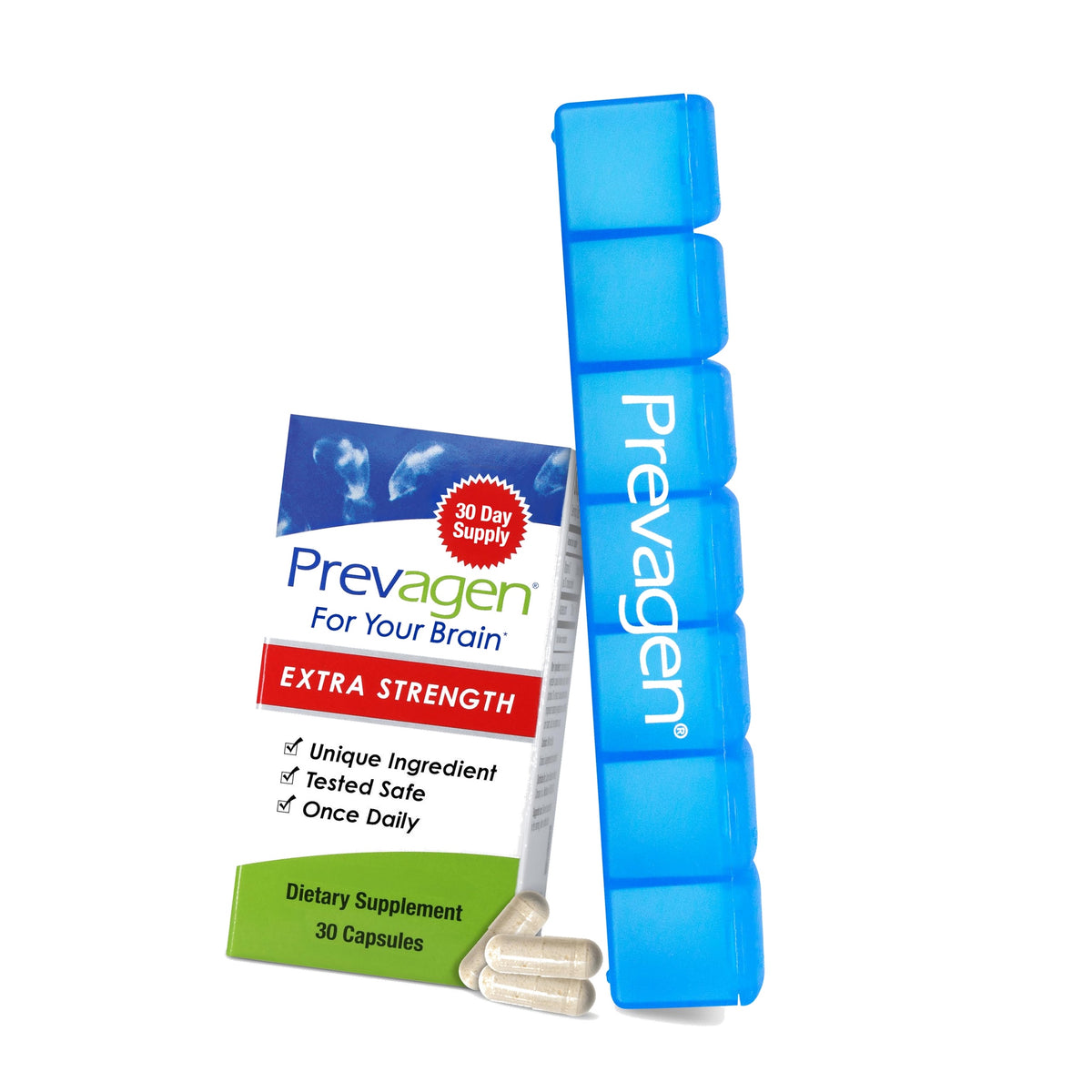 Prevagen Extra Strength with 7-Day Pill Minder, 30 Capsules, 1-Pack