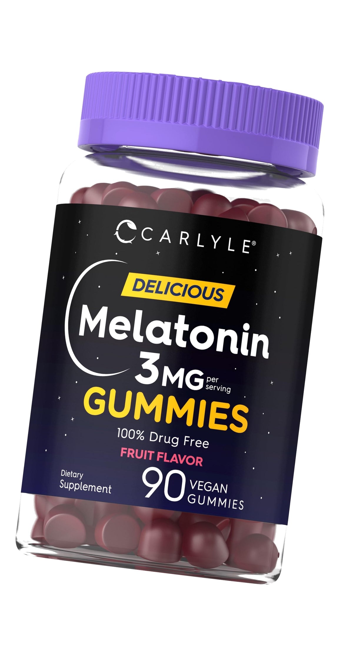 Carlyle Melatonin Gummies 3mg | 90 Count | Fruit Flavor Gummy Supplement