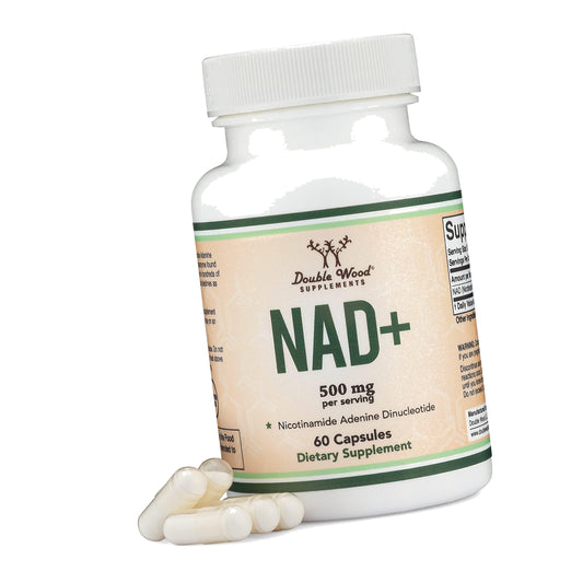 NAD+ 500mg, 95% Pure Single-Ingredient, 60 Capsules