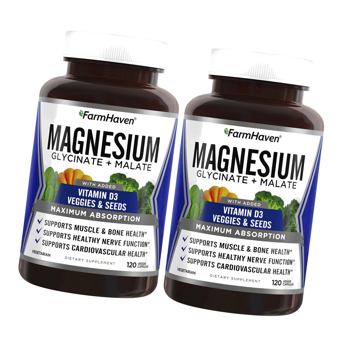 FarmHaven Magnesium Complex, Glycinate/Malate & Vitamin D3, 240 Capsules