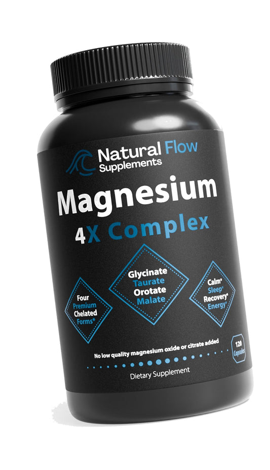 Natural Flow Magnesium 4X Complex 200 mg Elemental, 120 Capsules