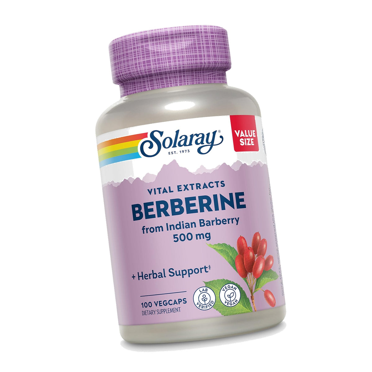 SOLARAY Berberine Extract 500 mg, 100 VegCaps