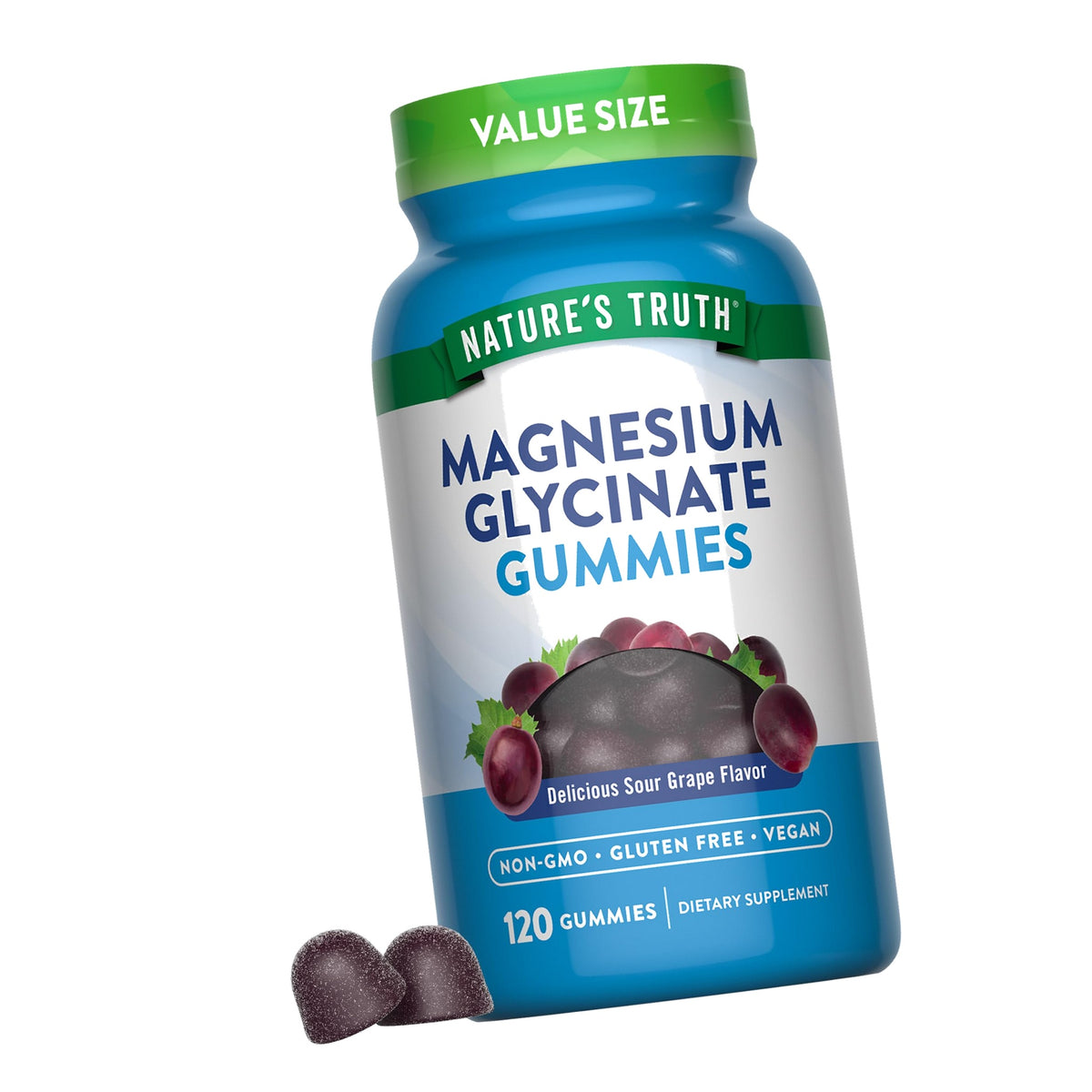 Nature's Truth Magnesium Glycinate Gummies for Adults | 200mg | 120 Count